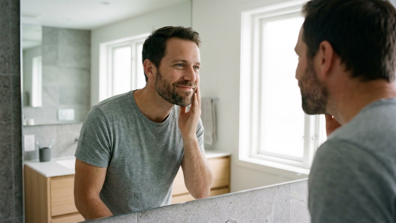 Person noticing positive change